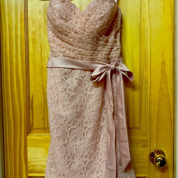 Mori Lee Blush Lace Bridesmaid Dress - Picture 3 of 8